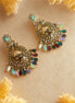 Zulekha Royal Aura Multicolor Polki Chandbali Earrings