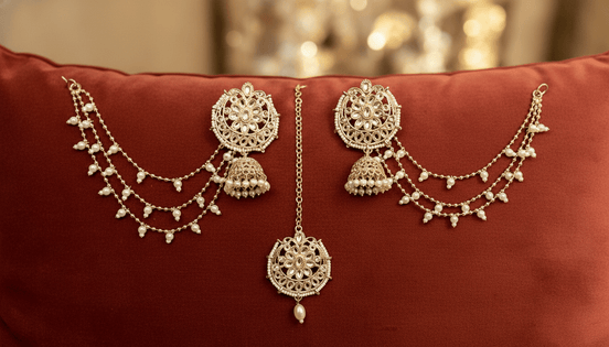 Zulekha Adira Bahubali Jhumka & Maangtika Set