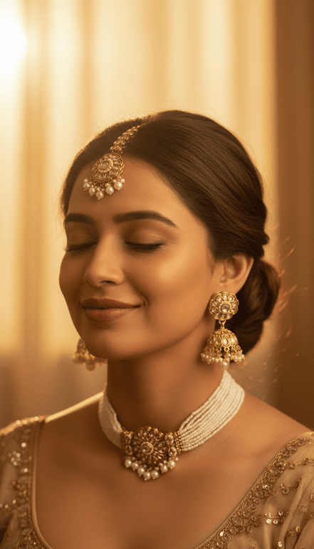 Zulekha Rajwada Pearl Kundan Set