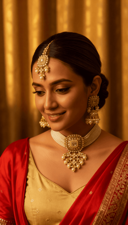 Zulekha Rajwada Shahi Pearl Kundan Choker Set