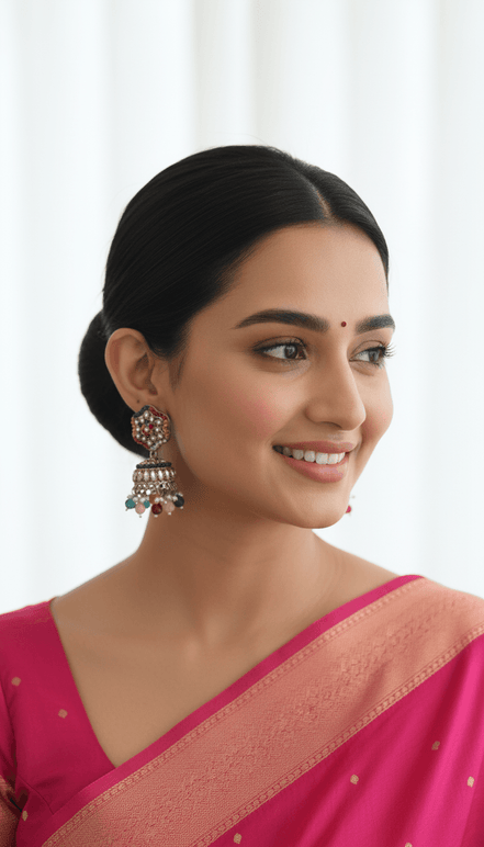 Zulekha Rang Bahaar Meenakari Bahubali Jhumka