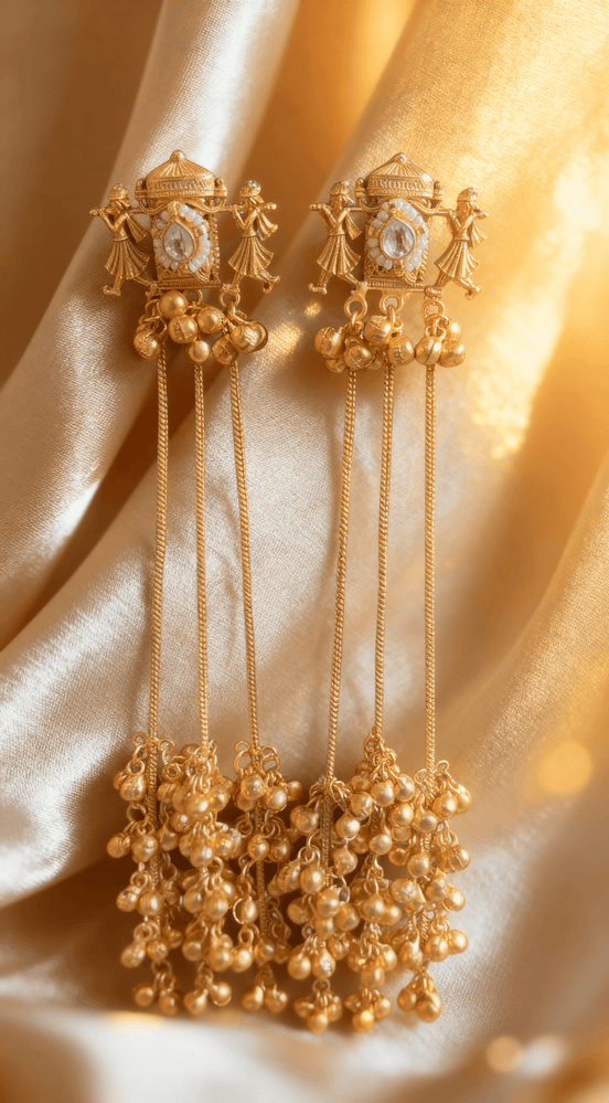 Zulekha Palki Heritage Brass Ghungroo Earrings