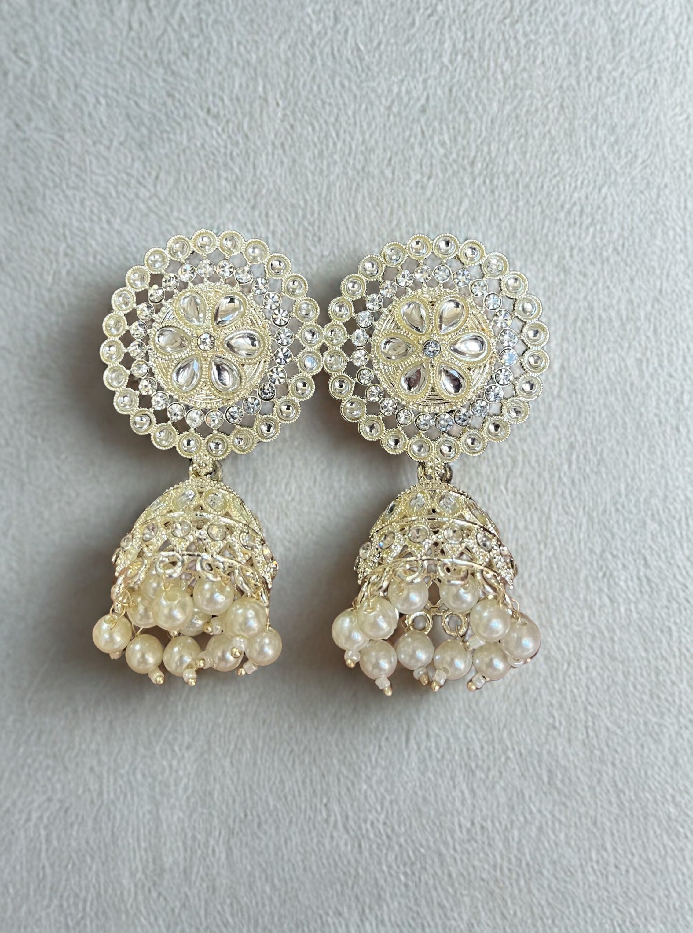 Zulekha Rajwada Pearl Filigree Jhumkas