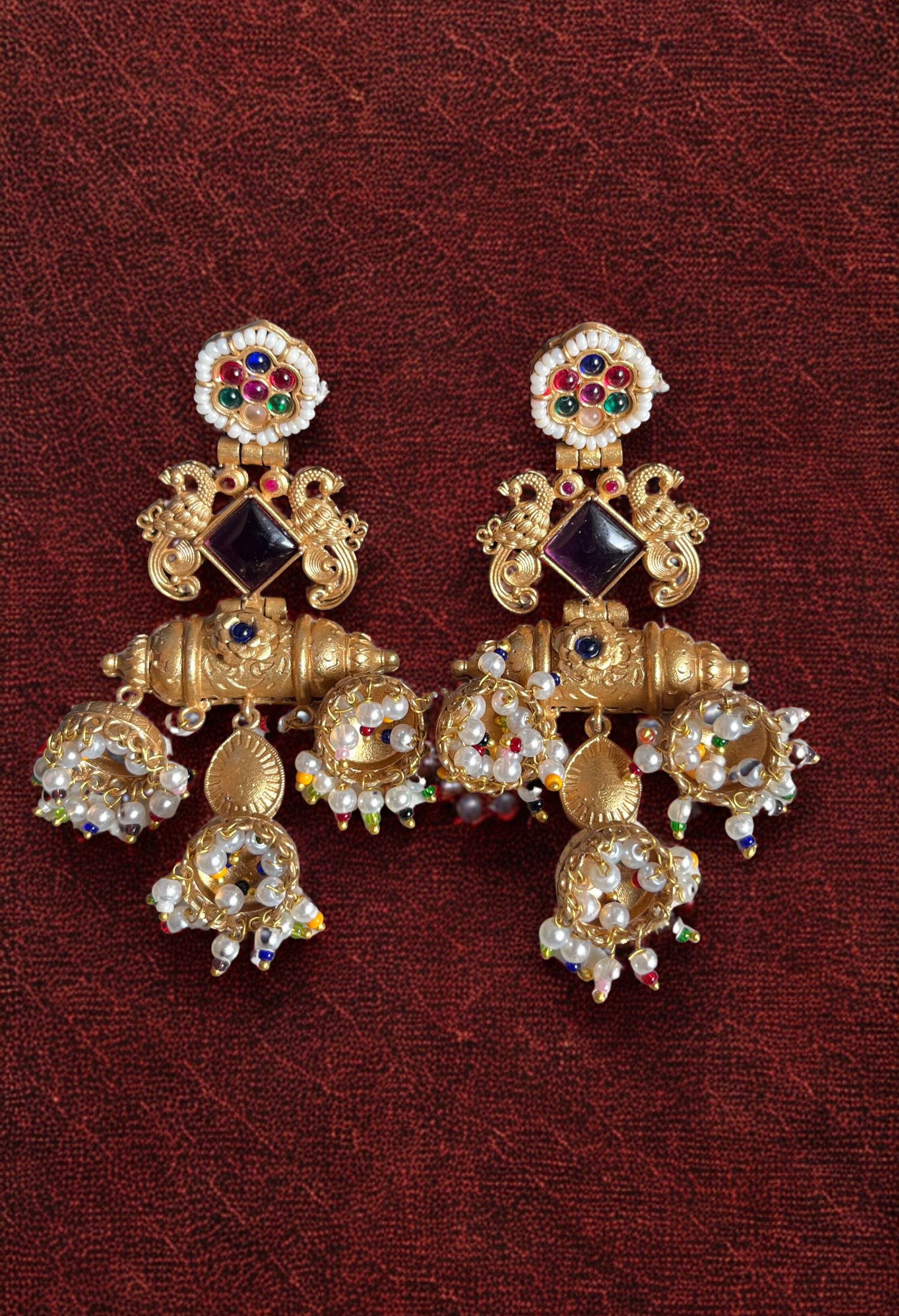 Zulekha Mayura Ratna Jhumkas