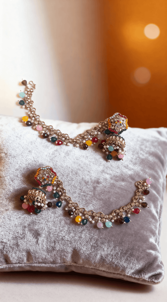 Zulekha Rang Bahaar Meenakari Bahubali Jhumka