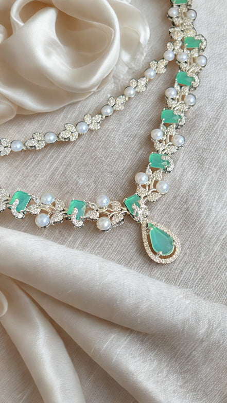 Zulekha Mint Serenity Pearl Necklace Set