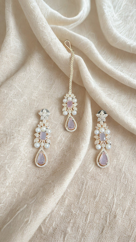 Zulekha Blush Elegance Pearl Necklace Set