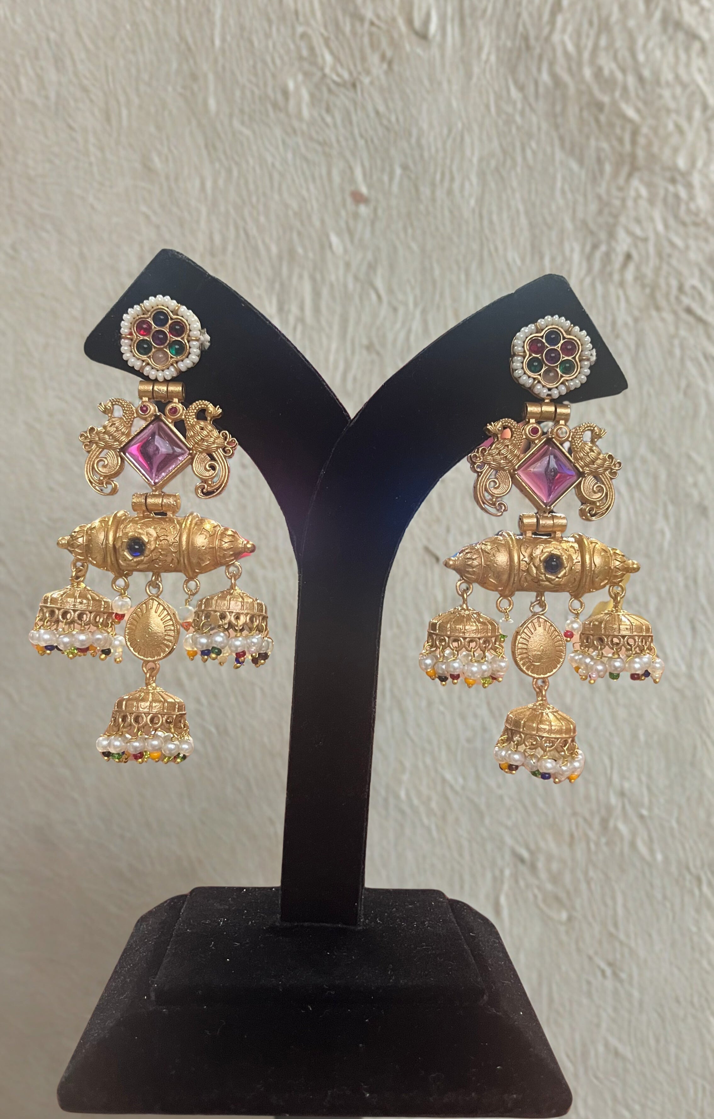 Zulekha Mayura Ratna Jhumkas