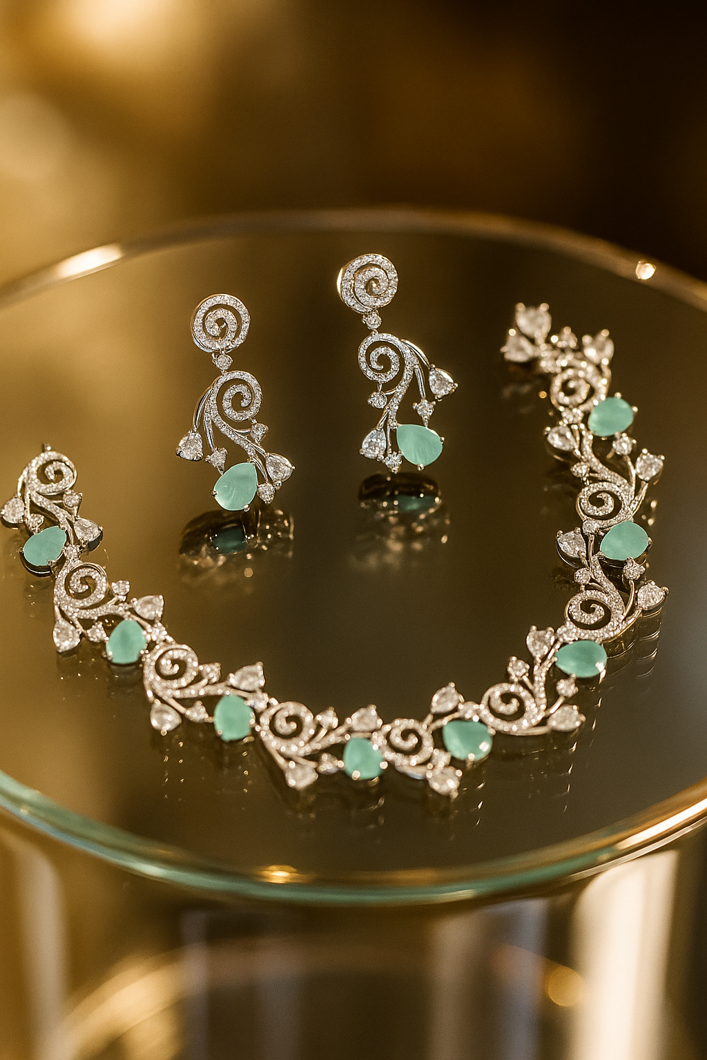 Zulekha Emerald Bloom Jewelry Set