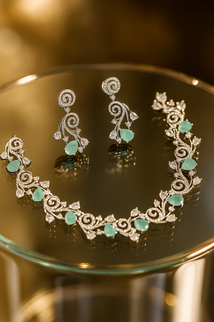 Zulekha Emerald Bloom Jewelry Set
