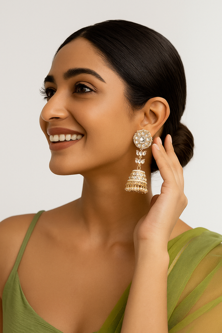 Zulekha Padmakshi Kundan and Pearl Jhumka