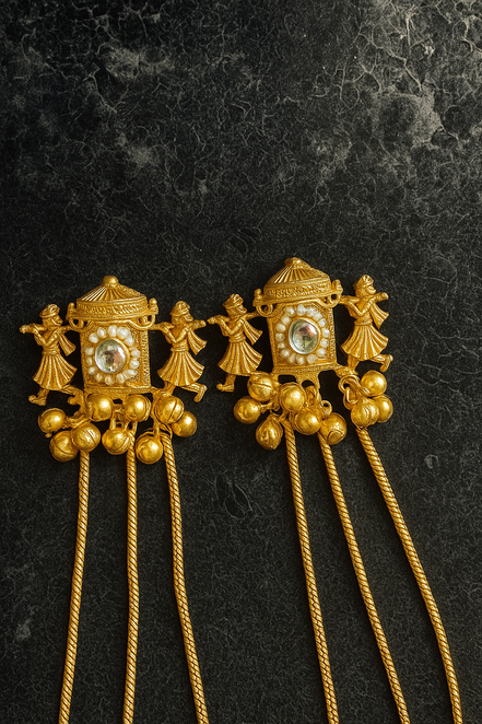 Zulekha Palki Heritage Brass Ghungroo Earrings