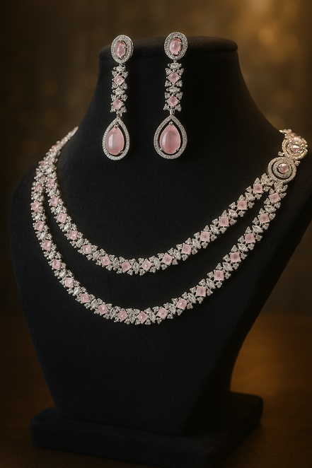 Zulekha Elysian Blush AD Necklace Set