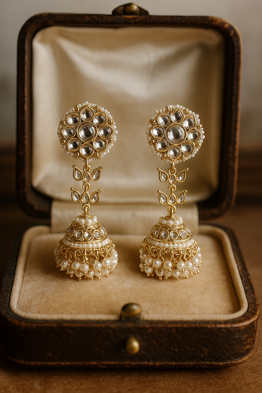 Zulekha Padmakshi Kundan and Pearl Jhumka