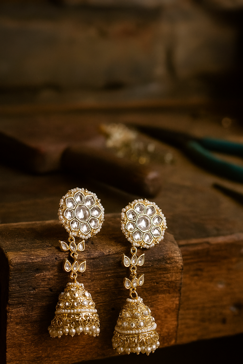 Zulekha Padmakshi Kundan and Pearl Jhumka