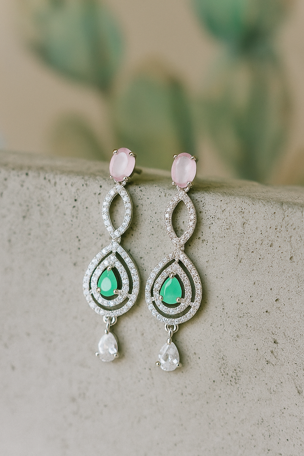 Zulekha Elegant Pastel Gemstone Jewelry Set