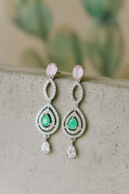 Zulekha Elegant Pastel Gemstone Jewelry Set