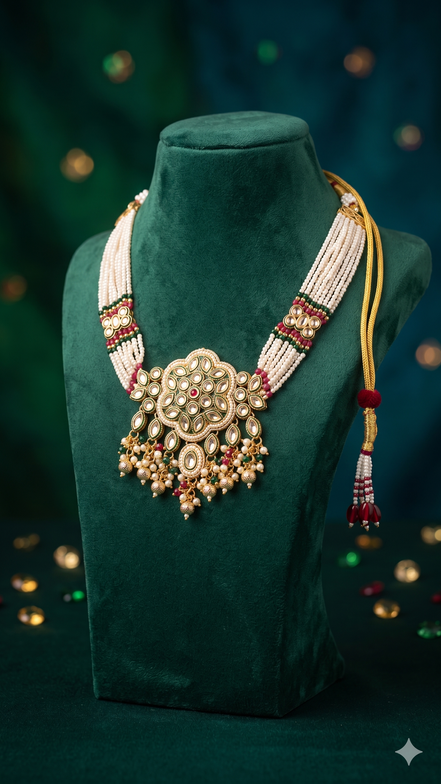 Zulekha Rajsi Varnika Set – kundan and polki bridal necklace set
