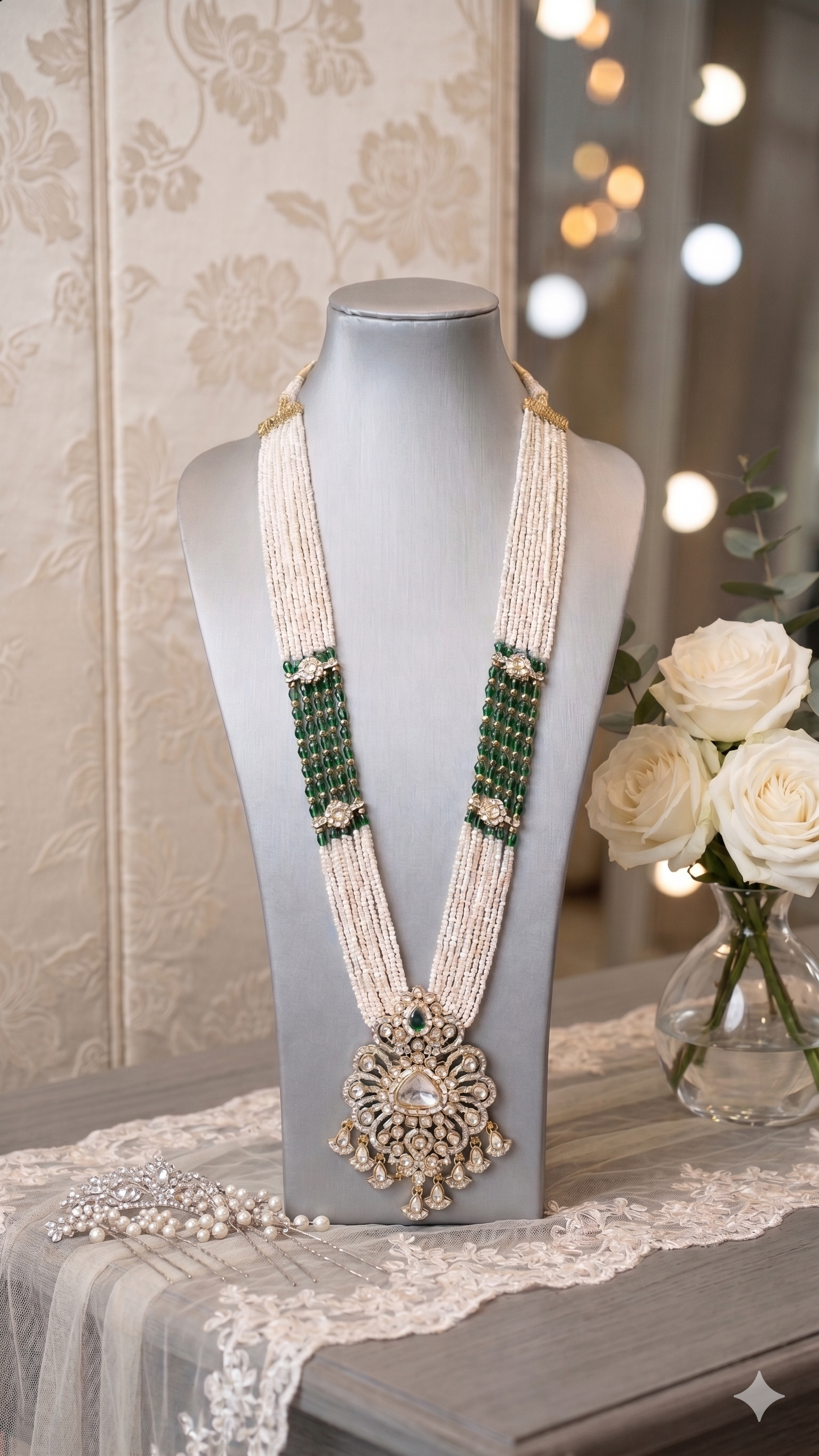 Zulekha Prabha Ratnavali Bridal Set – kundan bridal necklace set