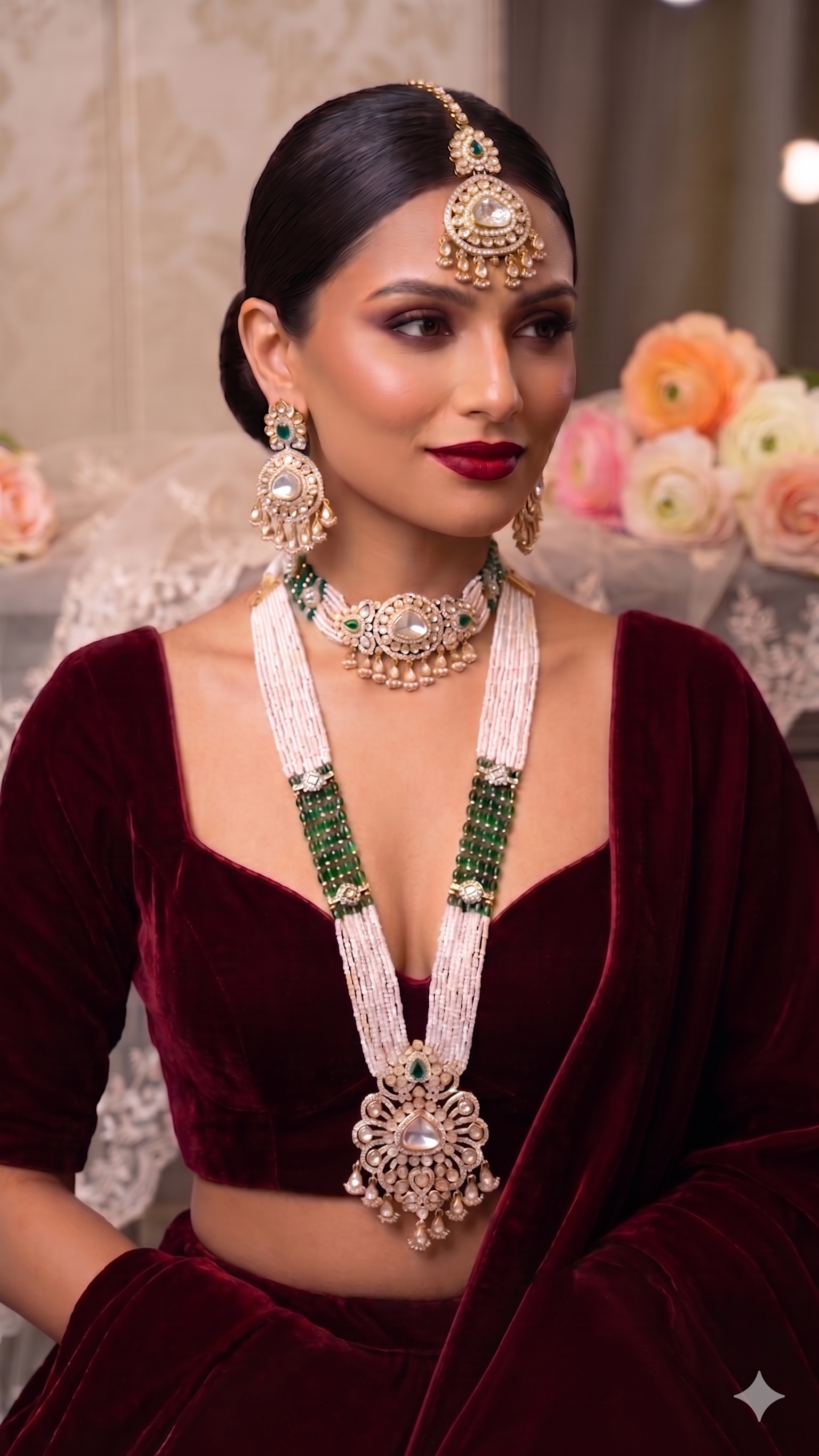 Zulekha Prabha Ratnavali Bridal Set – kundan bridal necklace set