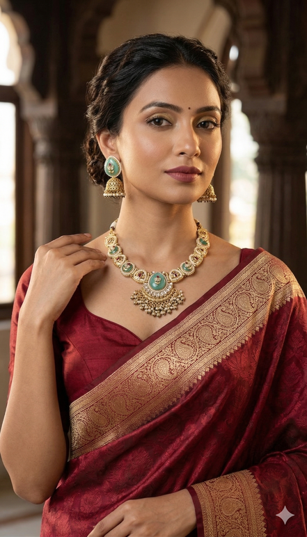 Zulekha Rajsi Viraasat Set – heritage kundan bridal necklace set