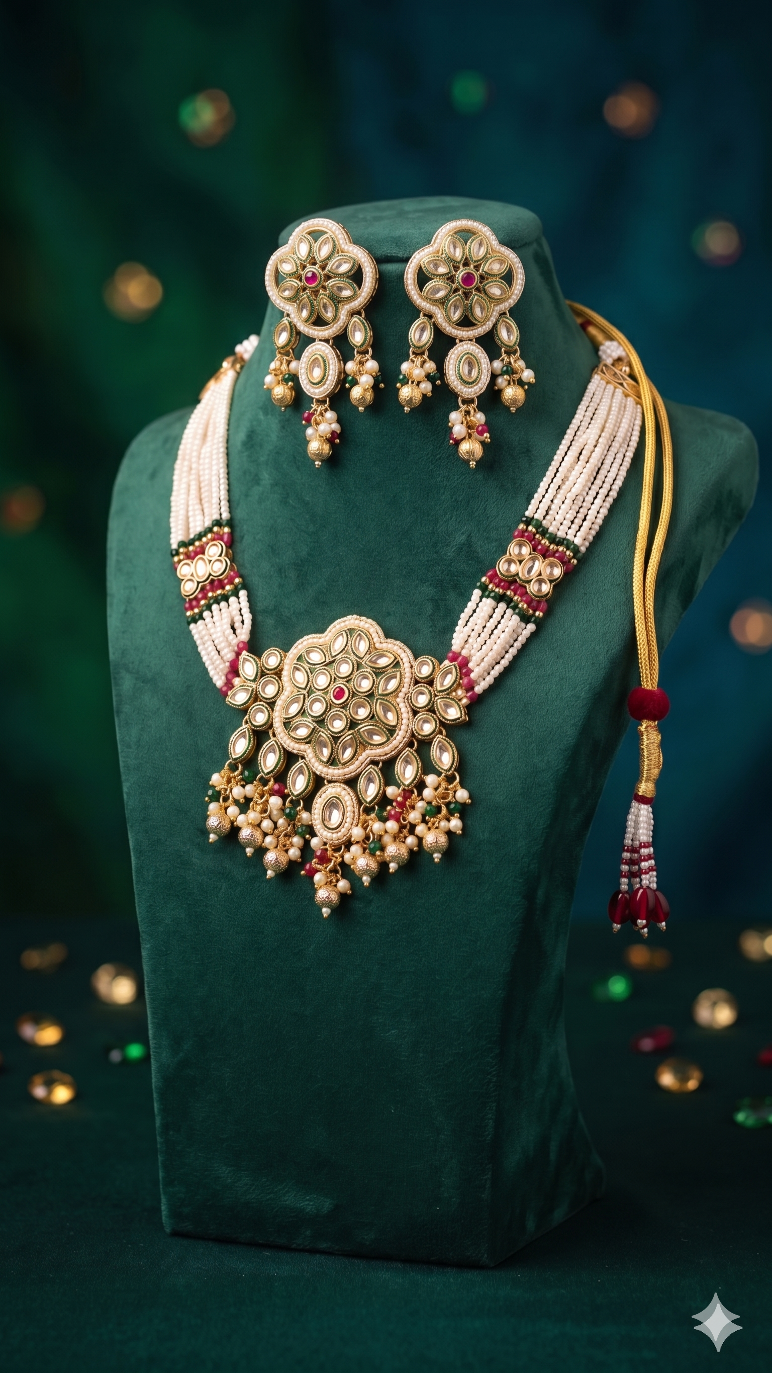 Zulekha Rajsi Varnika Set – kundan and polki bridal necklace set