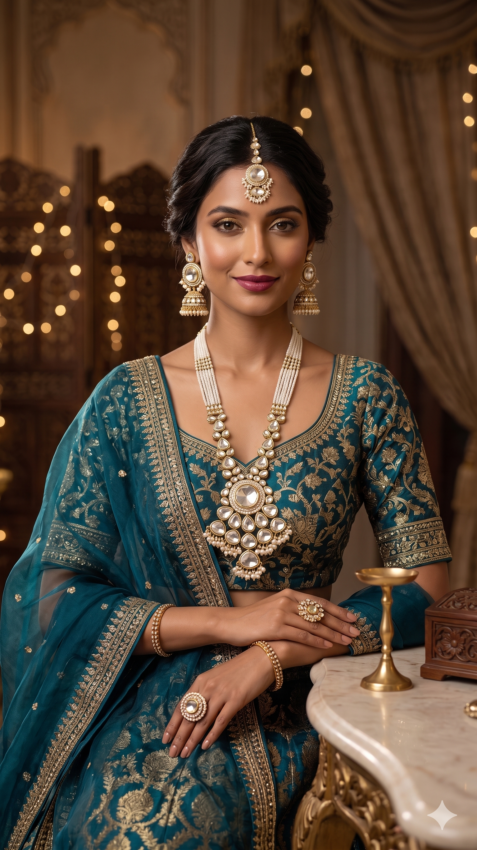 Zulekha Kundan Prabha Bridal Set – kundan bridal necklace set