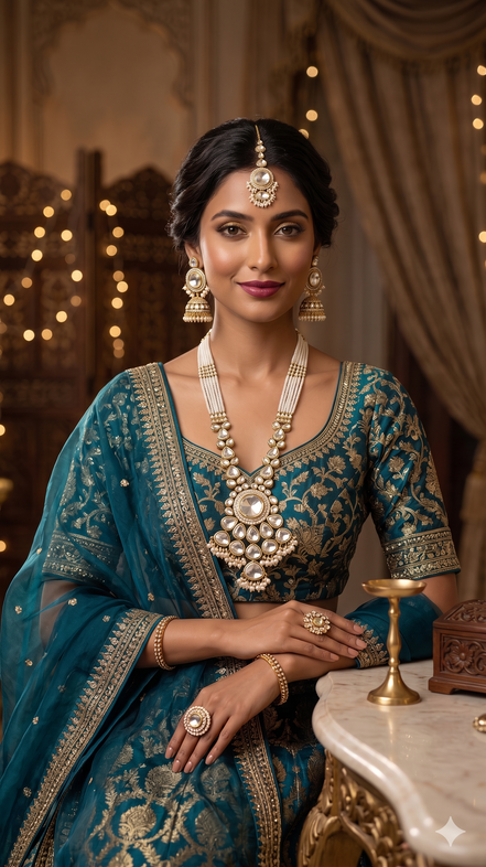 Zulekha Kundan Prabha Bridal Set – kundan bridal necklace set