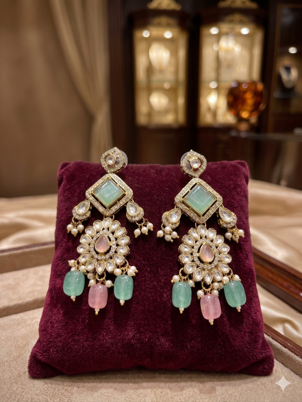 Zulekha Lumi Drop Necklace Set – luxe bridal necklace and earring set