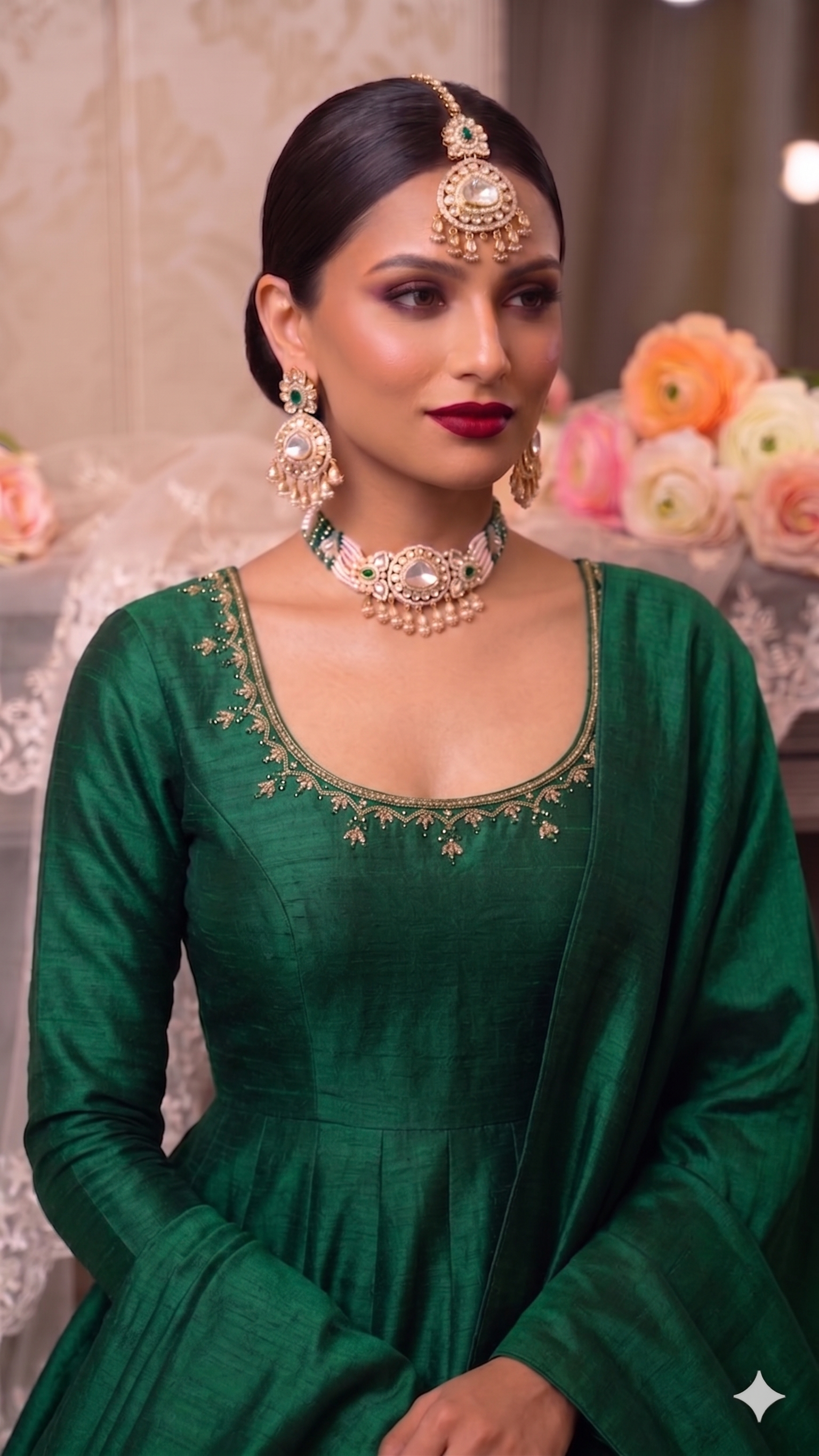 Zulekha Prabha Ratnavali Bridal Set – kundan bridal necklace set
