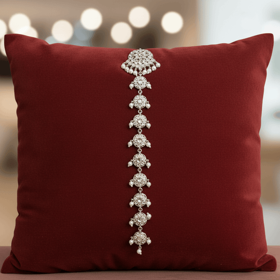 Zulekha-Shehnai-Silver-Kundan-Pearl-Braid-Ornament-Choti-Hairjewellery-Braidjewellery-Jewellery