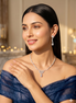 Zulekha Celeste Veil Diamond Set – American Diamond necklace and earring set