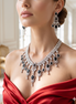 Zulekha Noir Celeste Diamond Set – black American Diamond necklace and earring set
