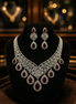 Zulekha Roselle Aura Diamond Set – rose pink American Diamond necklace and earring set