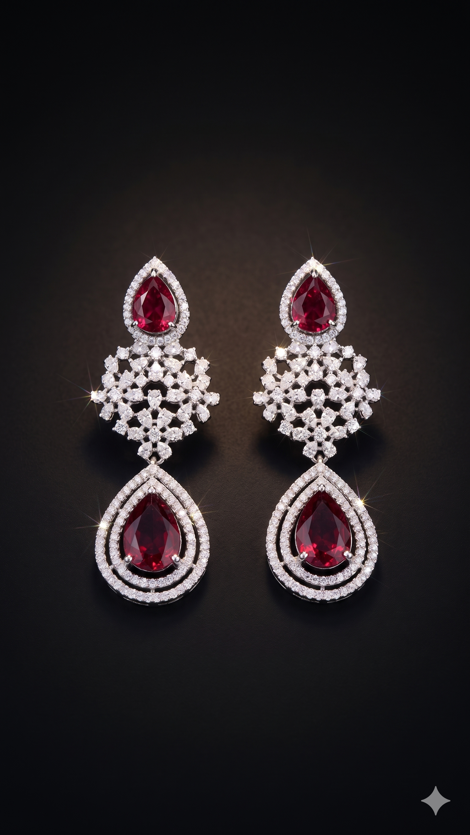 Zulekha Roselle Aura Diamond Set – rose pink American Diamond necklace and earring set