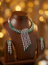 Zulekha Verdant Veil Choker Set – emerald green American Diamond choker necklace set