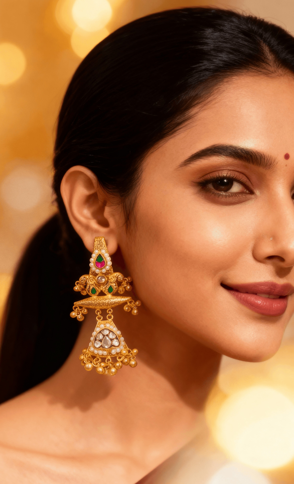 Zulekha Devika Temple Ghunghroo Earrings