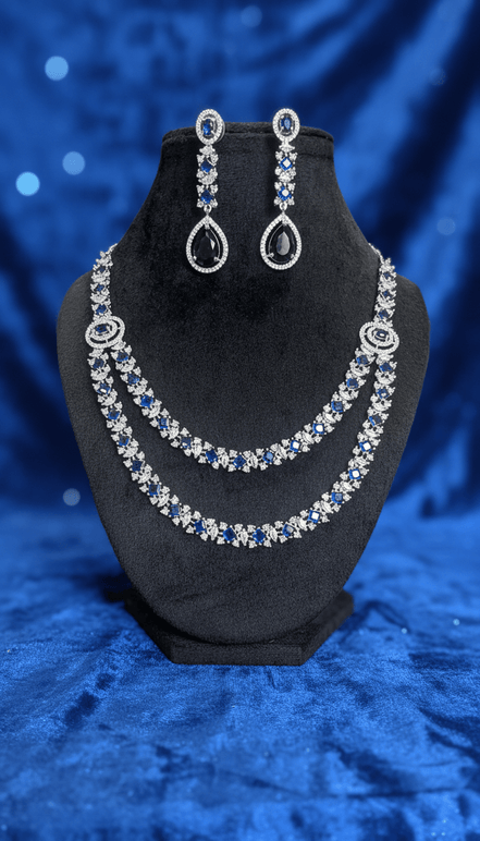 Zulekha Elysian Sapphire AD Necklace Set