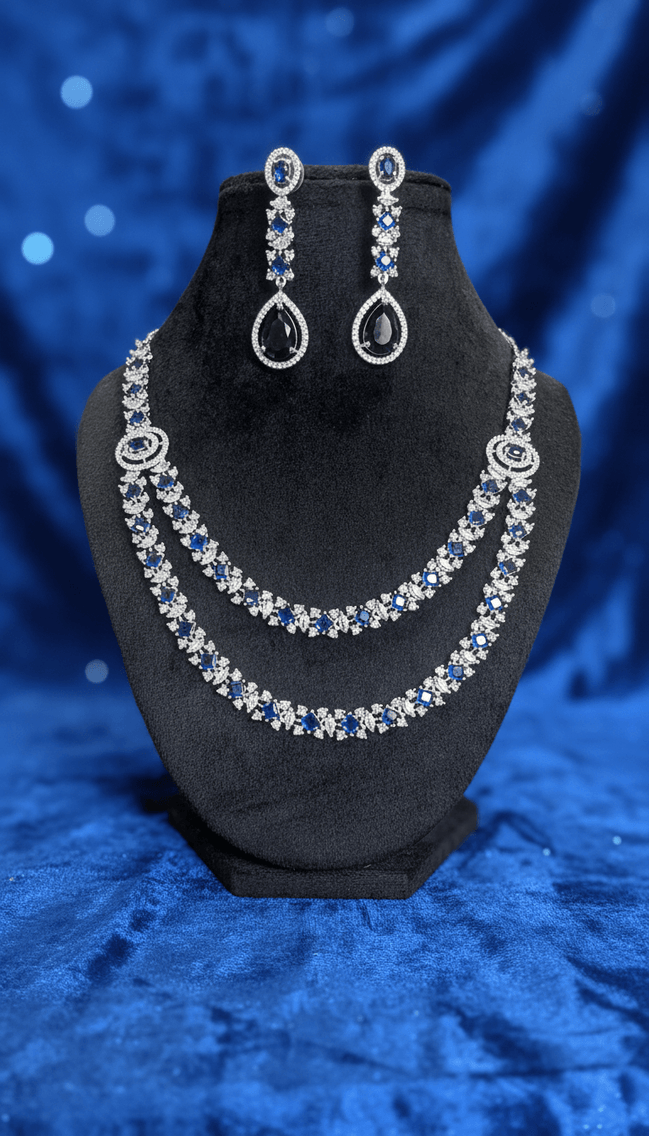 Zulekha Elysian Sapphire AD Necklace Set