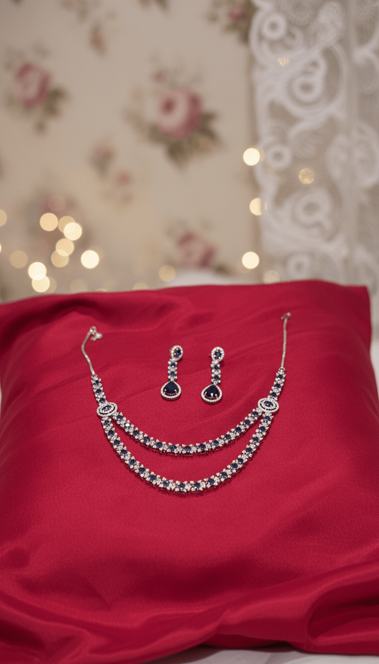 Zulekha Elysian Sapphire AD Necklace Set