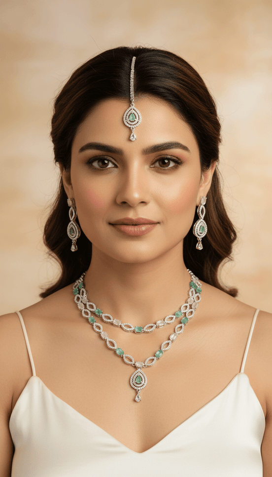 Zulekha Elegant Pastel Gemstone Jewelry Set