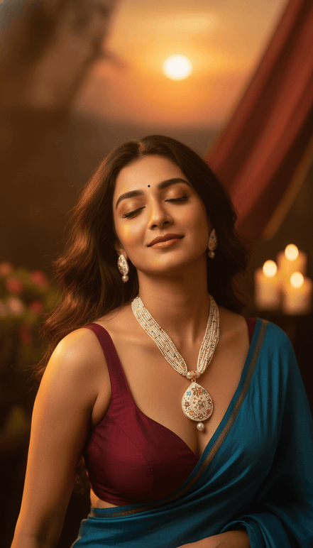 Zulekha Meenakari Blossom Beaded Set