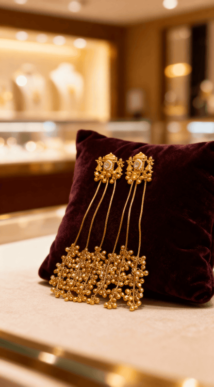 Zulekha Palki Heritage Brass Ghungroo Earrings
