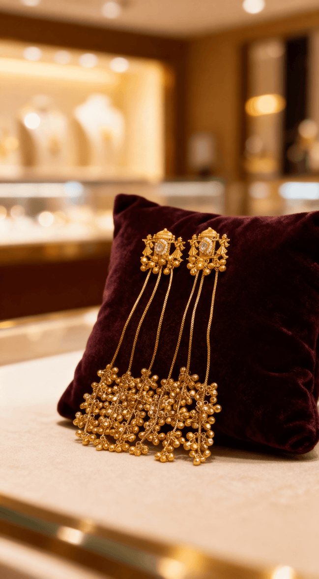 Zulekha Palki Heritage Brass Ghungroo Earrings
