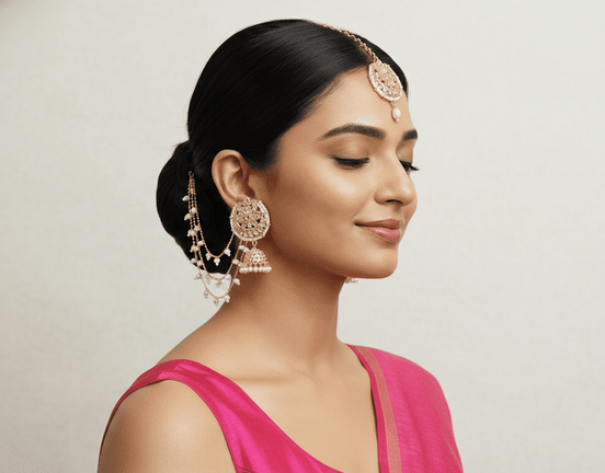 Zulekha Adira Bahubali Jhumka & Maangtika Set