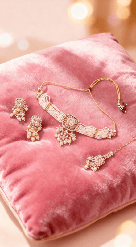 Zulekha Rajwada Shahi Pearl Kundan Choker Set