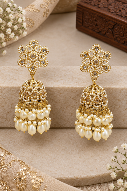 Zulekha Rajkumari Pearl Kundan Necklace Set