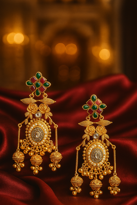 Zulekha Divya Shringar Temple Jhumkas – antique temple jhumka ethnic earrings