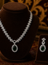 Zulekha Jade Halo Diamond Set – jade green American Diamond necklace and earring set