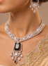 Zulekha Noir Regent Diamond Set – black American Diamond necklace and earring set